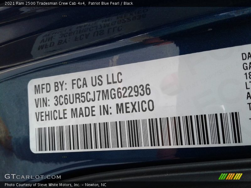Patriot Blue Pearl / Black 2021 Ram 2500 Tradesman Crew Cab 4x4