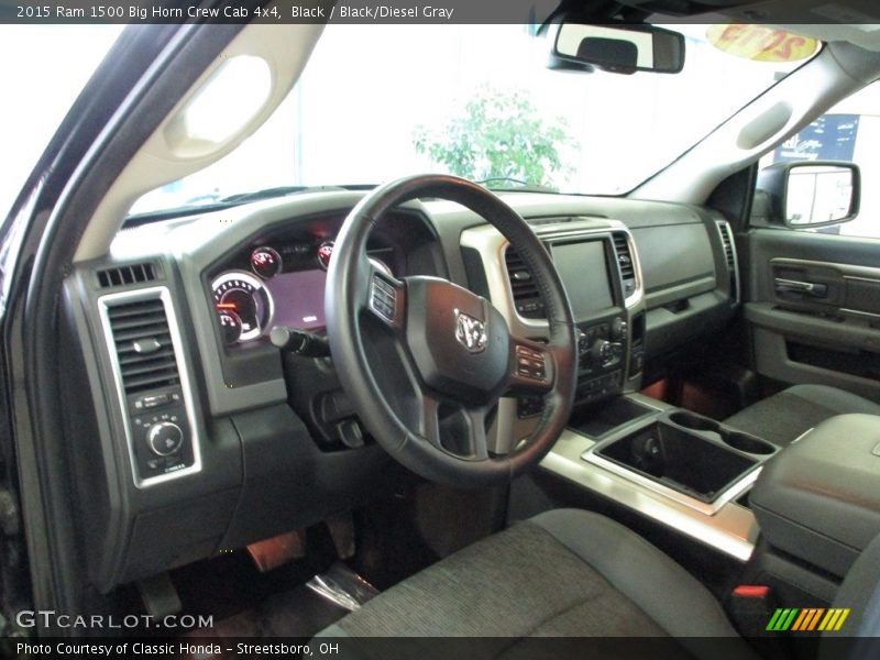 Black / Black/Diesel Gray 2015 Ram 1500 Big Horn Crew Cab 4x4
