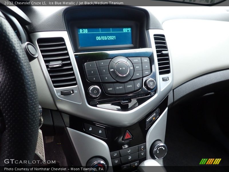 Ice Blue Metallic / Jet Black/Medium Titanium 2012 Chevrolet Cruze LS
