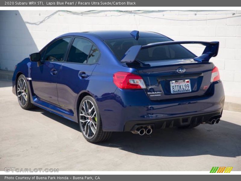 Lapis Blue Pearl / Recaro Ultra Suede/Carbon Black 2020 Subaru WRX STI