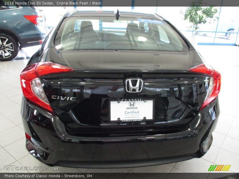Crystal Black Pearl / Black 2018 Honda Civic EX Sedan