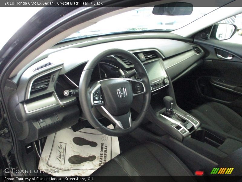 Crystal Black Pearl / Black 2018 Honda Civic EX Sedan