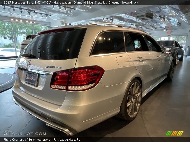 Diamond Silver Metallic / Chestnut Brown/Black 2015 Mercedes-Benz E 63 AMG S 4Matic Wagon