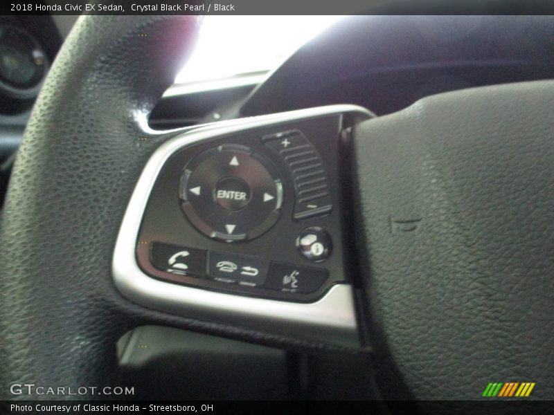 Crystal Black Pearl / Black 2018 Honda Civic EX Sedan