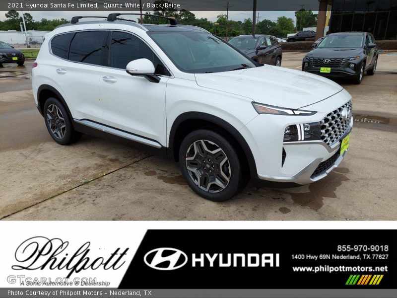 Quartz White / Black/Beige 2021 Hyundai Santa Fe Limited