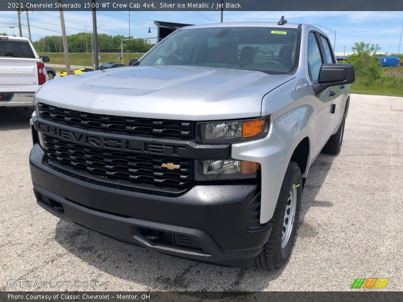 Silver Ice Metallic / Jet Black 2021 Chevrolet Silverado 1500 WT Crew Cab 4x4