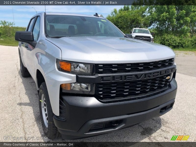 Silver Ice Metallic / Jet Black 2021 Chevrolet Silverado 1500 WT Crew Cab 4x4