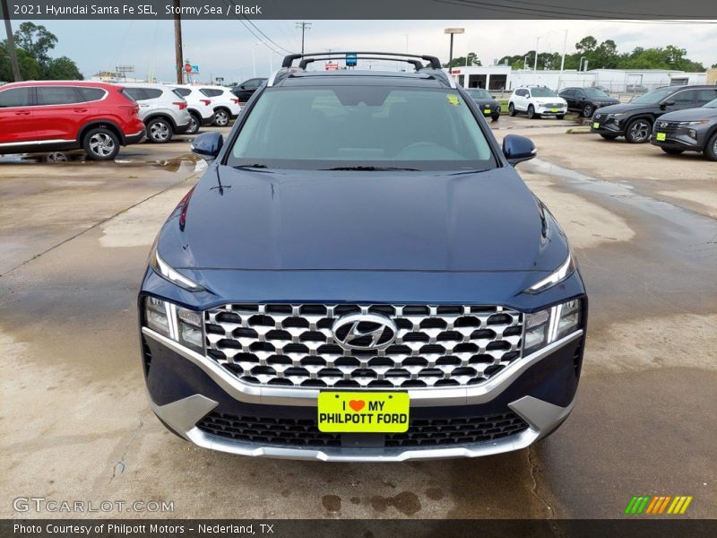 Stormy Sea / Black 2021 Hyundai Santa Fe SEL