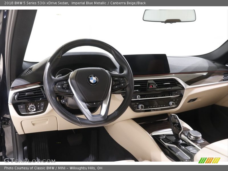 Imperial Blue Metallic / Canberra Beige/Black 2018 BMW 5 Series 530i xDrive Sedan
