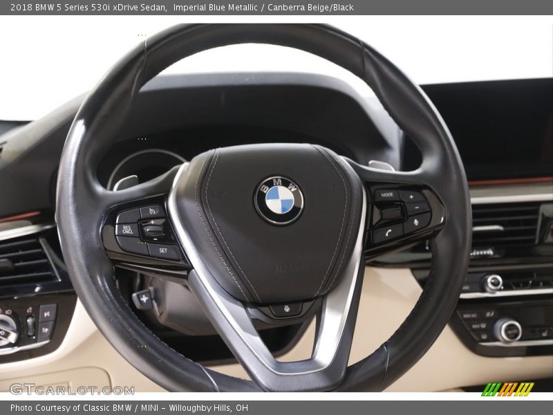 Imperial Blue Metallic / Canberra Beige/Black 2018 BMW 5 Series 530i xDrive Sedan