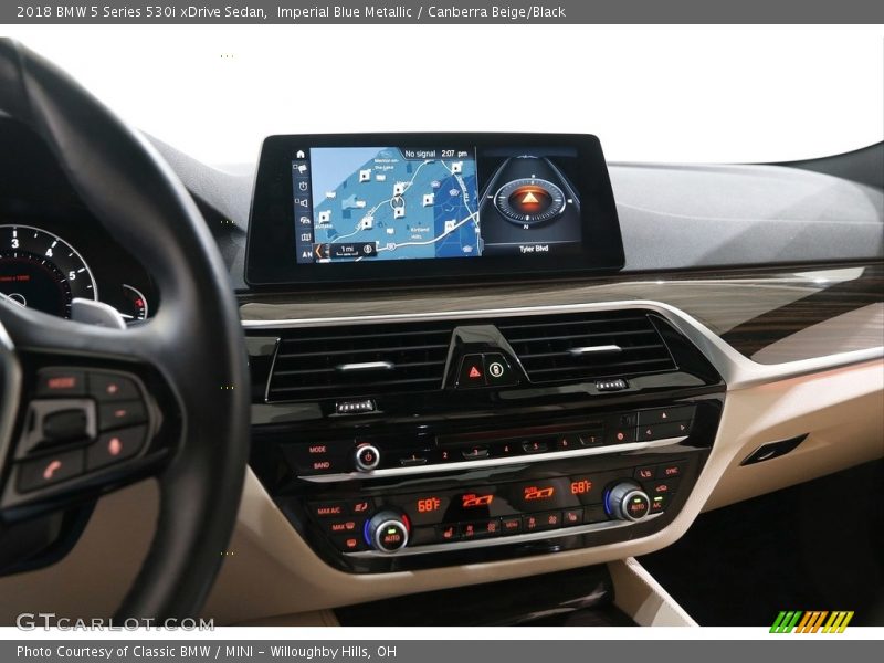 Imperial Blue Metallic / Canberra Beige/Black 2018 BMW 5 Series 530i xDrive Sedan
