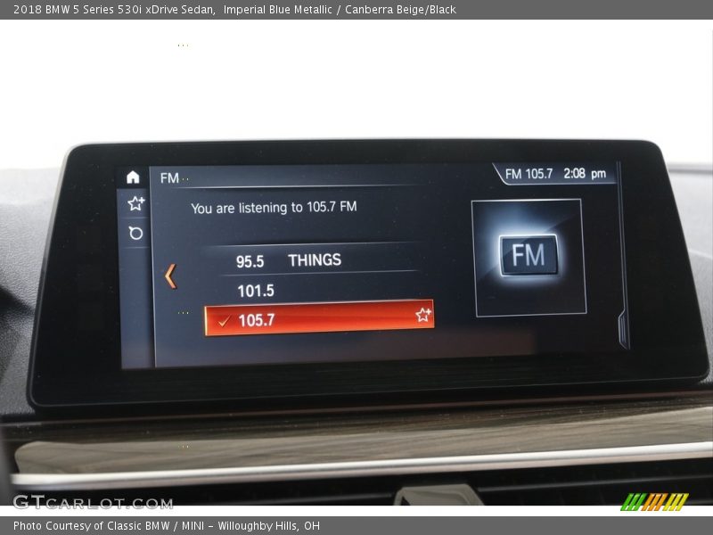 Imperial Blue Metallic / Canberra Beige/Black 2018 BMW 5 Series 530i xDrive Sedan