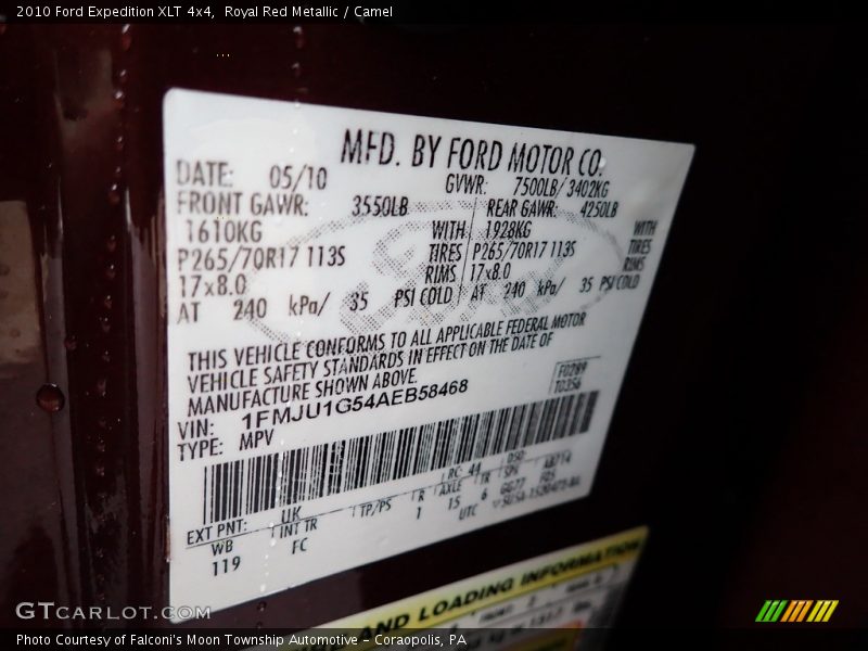 Royal Red Metallic / Camel 2010 Ford Expedition XLT 4x4