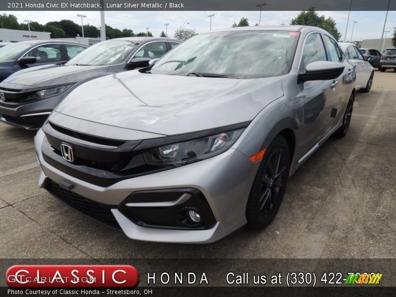 Lunar Silver Metallic / Black 2021 Honda Civic EX Hatchback