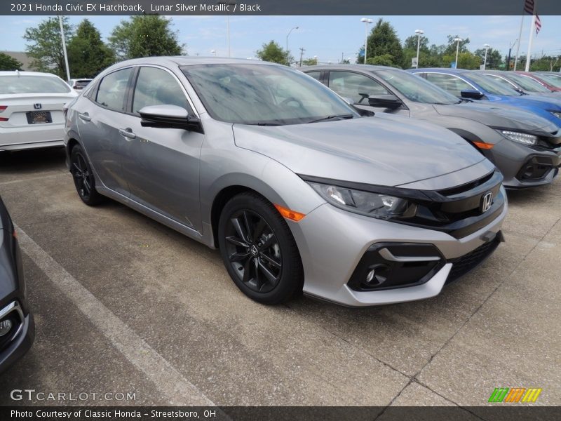 Lunar Silver Metallic / Black 2021 Honda Civic EX Hatchback