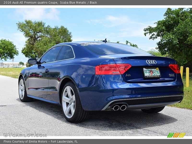 Scuba Blue Metallic / Black 2016 Audi A5 Premium quattro Coupe