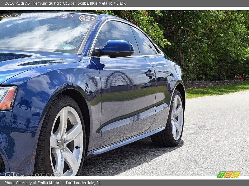 Scuba Blue Metallic / Black 2016 Audi A5 Premium quattro Coupe