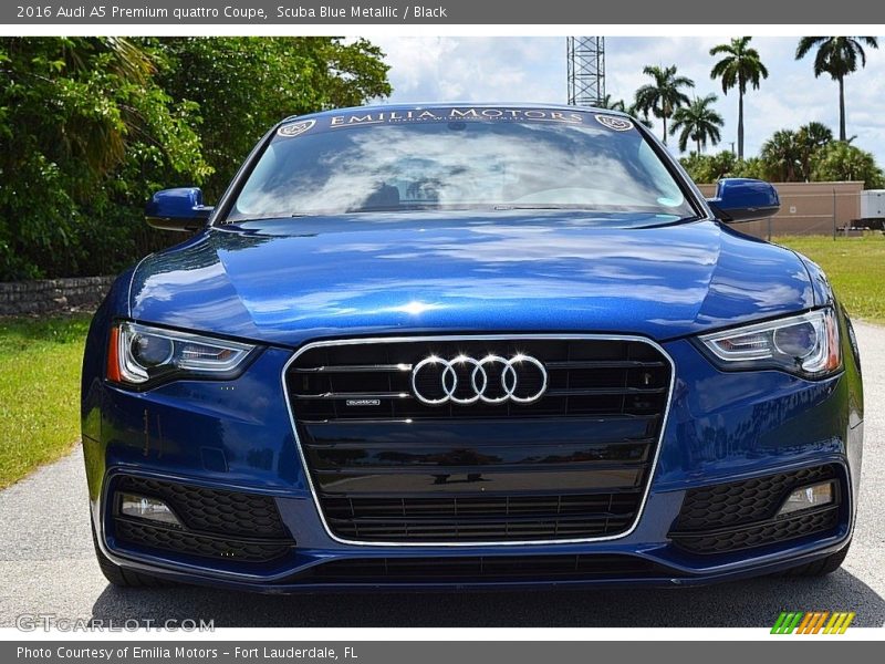 Scuba Blue Metallic / Black 2016 Audi A5 Premium quattro Coupe