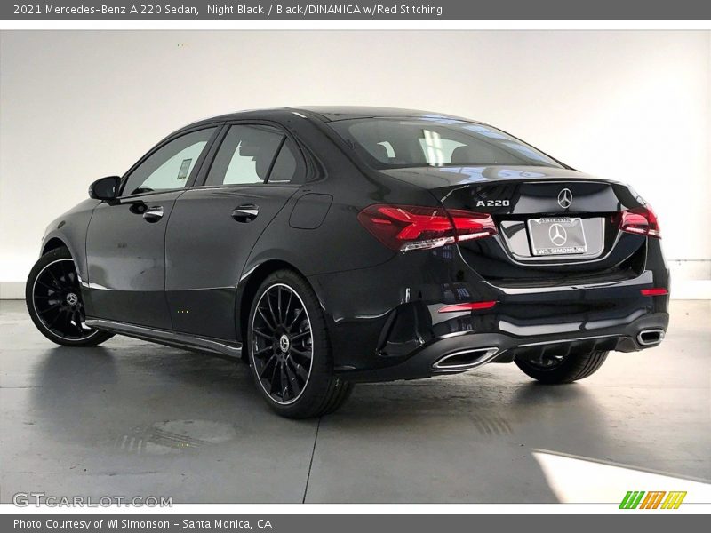 Night Black / Black/DINAMICA w/Red Stitching 2021 Mercedes-Benz A 220 Sedan