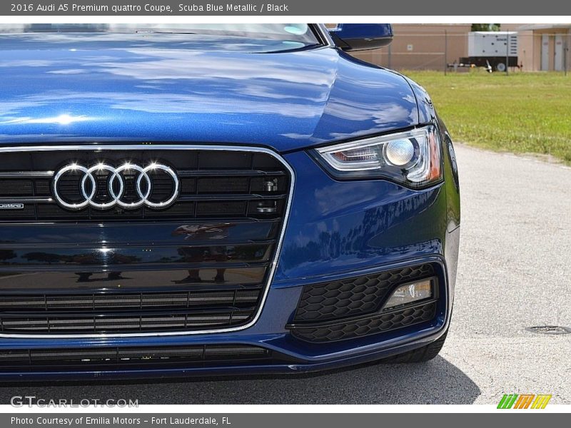 Scuba Blue Metallic / Black 2016 Audi A5 Premium quattro Coupe