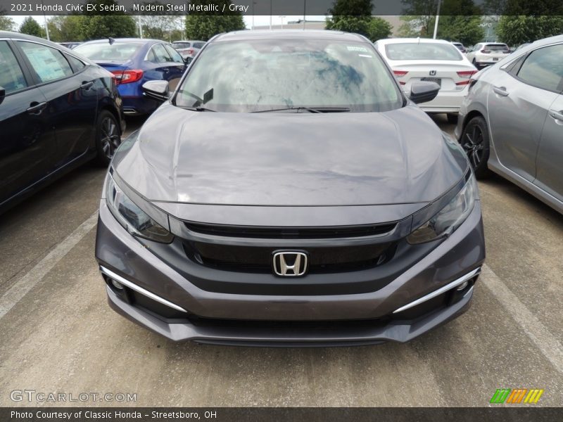 Modern Steel Metallic / Gray 2021 Honda Civic EX Sedan