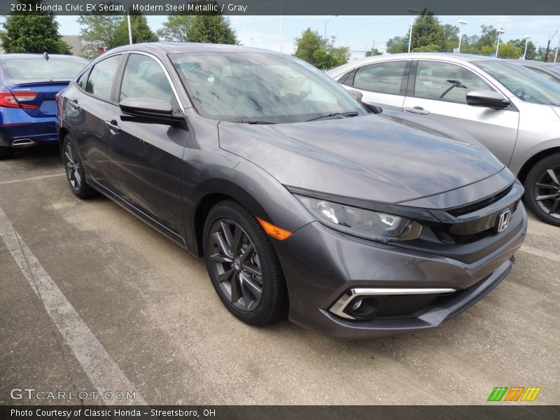 Modern Steel Metallic / Gray 2021 Honda Civic EX Sedan