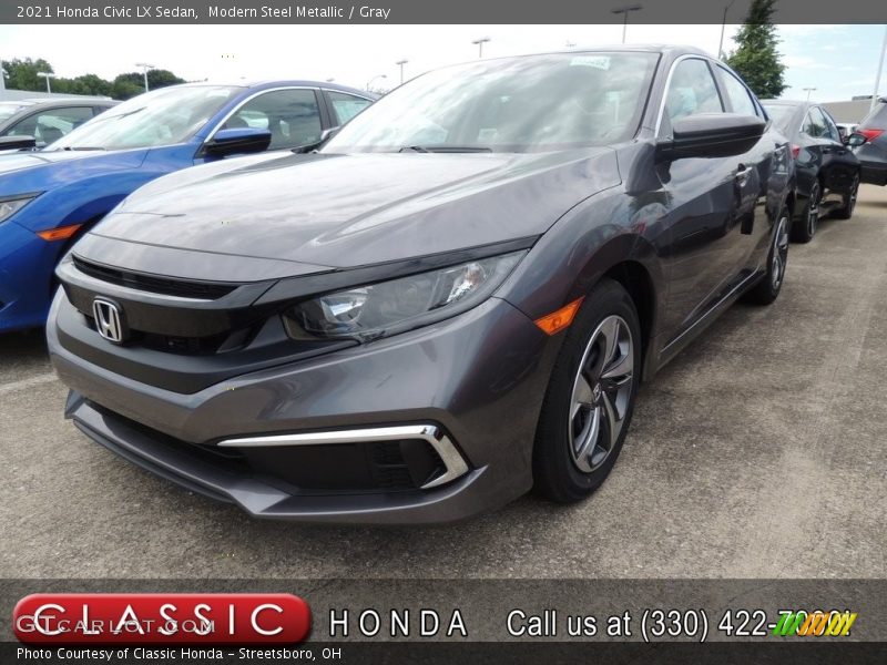 Modern Steel Metallic / Gray 2021 Honda Civic LX Sedan