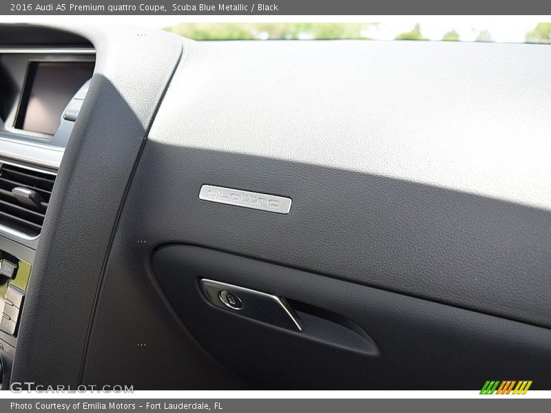 Scuba Blue Metallic / Black 2016 Audi A5 Premium quattro Coupe