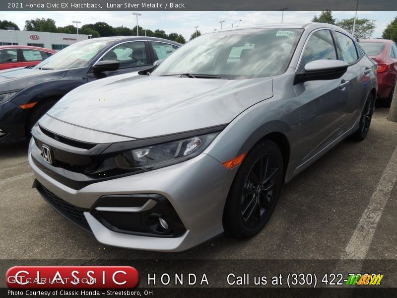 Lunar Silver Metallic / Black 2021 Honda Civic EX Hatchback