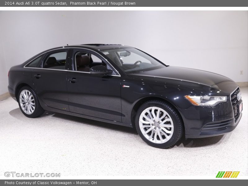 Phantom Black Pearl / Nougat Brown 2014 Audi A6 3.0T quattro Sedan