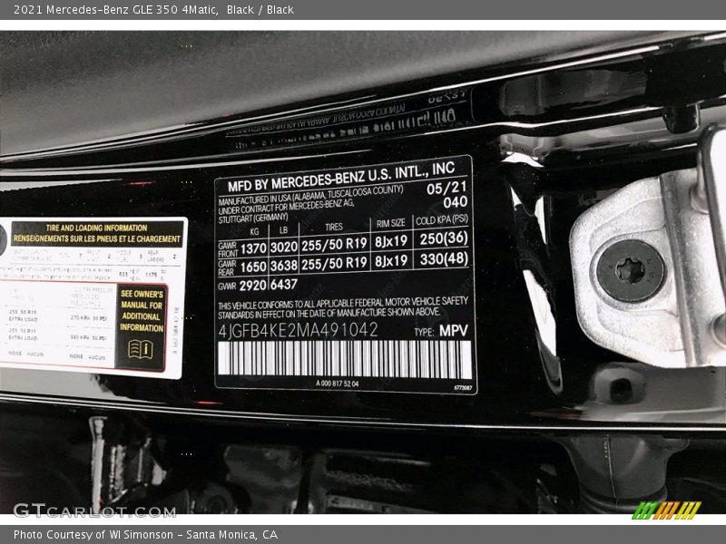 Black / Black 2021 Mercedes-Benz GLE 350 4Matic