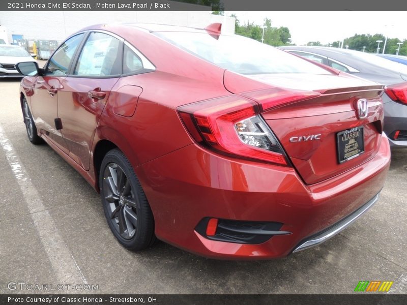 Molten Lava Pearl / Black 2021 Honda Civic EX Sedan