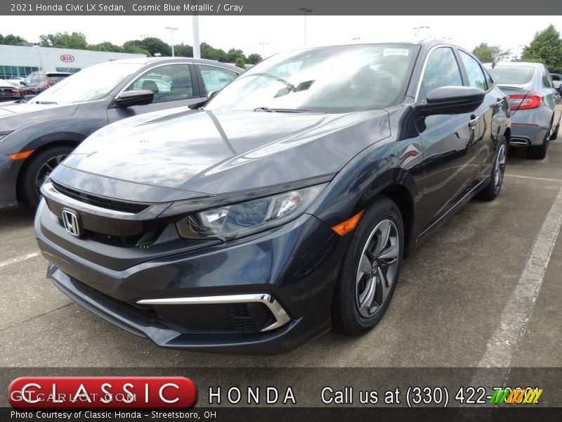 Cosmic Blue Metallic / Gray 2021 Honda Civic LX Sedan