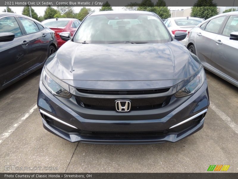 Cosmic Blue Metallic / Gray 2021 Honda Civic LX Sedan