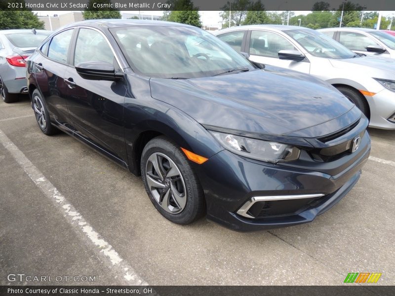 Cosmic Blue Metallic / Gray 2021 Honda Civic LX Sedan