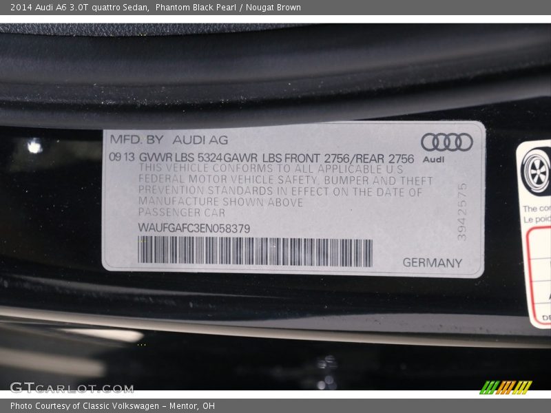 Phantom Black Pearl / Nougat Brown 2014 Audi A6 3.0T quattro Sedan