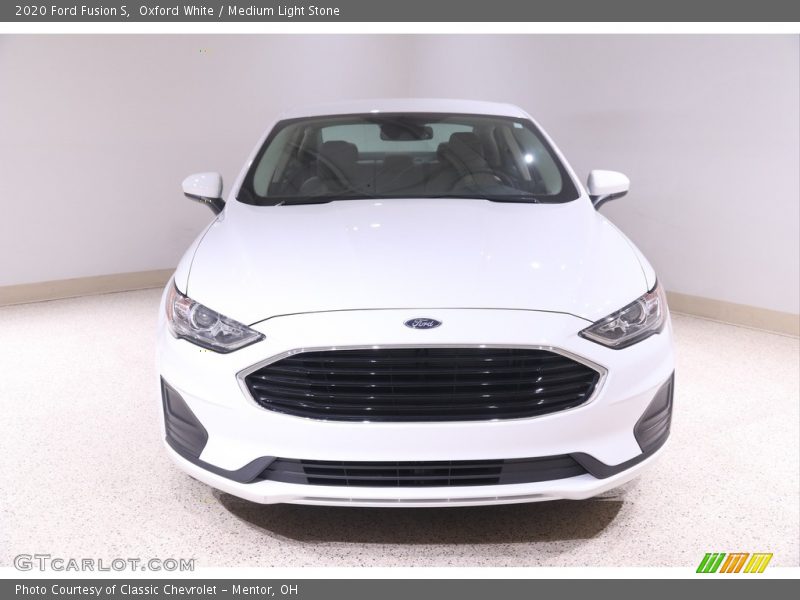 Oxford White / Medium Light Stone 2020 Ford Fusion S