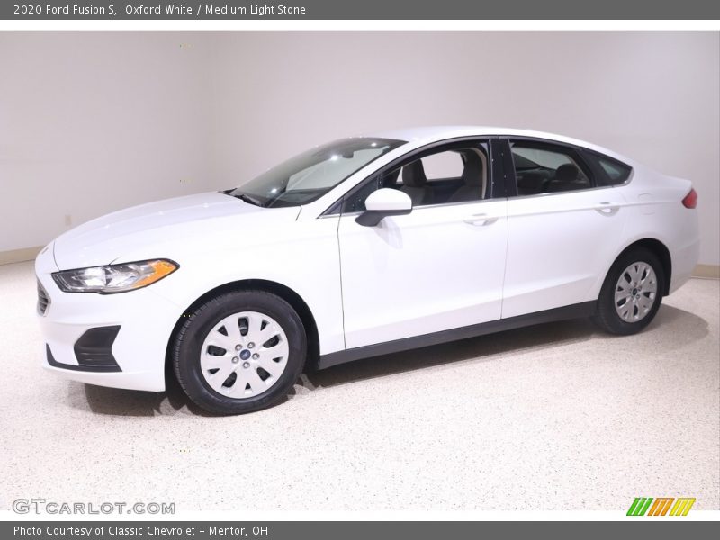 Oxford White / Medium Light Stone 2020 Ford Fusion S