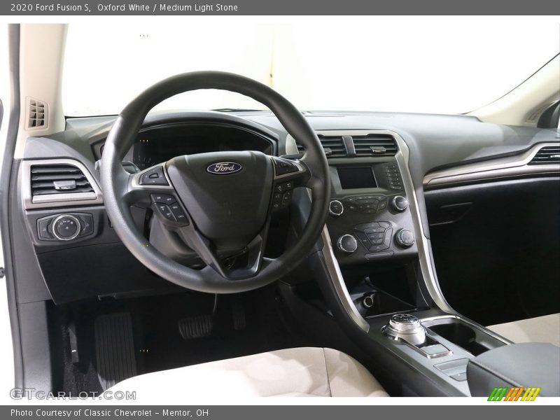 Oxford White / Medium Light Stone 2020 Ford Fusion S