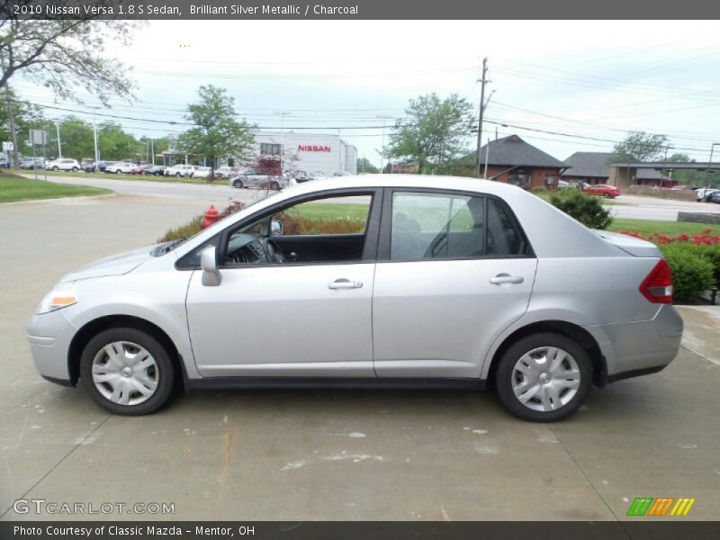 Brilliant Silver Metallic / Charcoal 2010 Nissan Versa 1.8 S Sedan