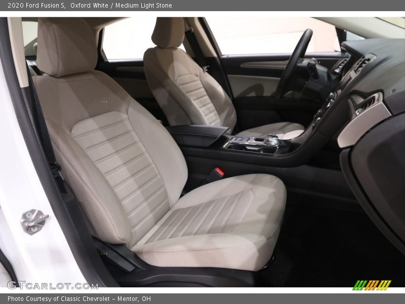 Oxford White / Medium Light Stone 2020 Ford Fusion S