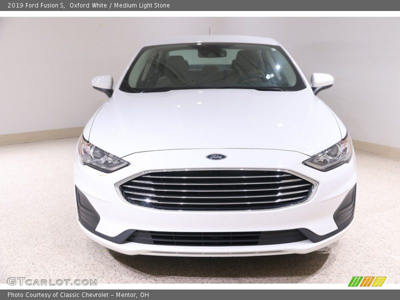 Oxford White / Medium Light Stone 2019 Ford Fusion S