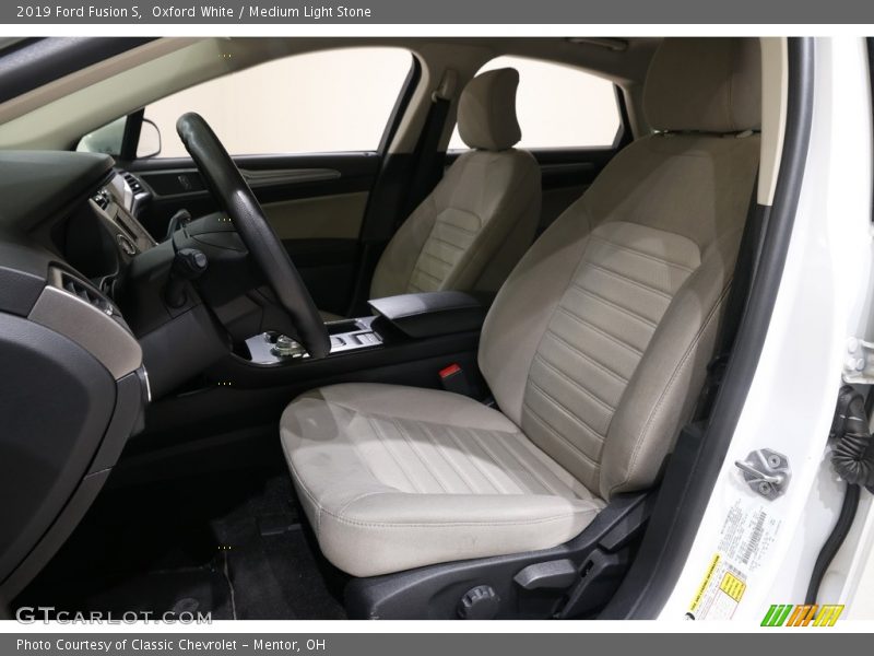 Oxford White / Medium Light Stone 2019 Ford Fusion S