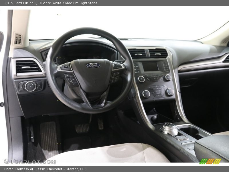 Oxford White / Medium Light Stone 2019 Ford Fusion S