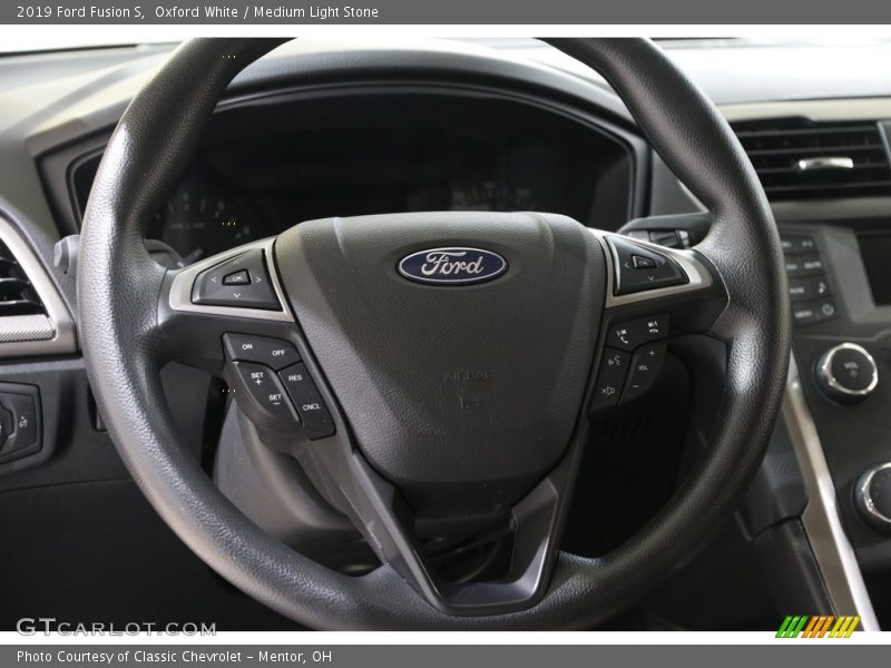 Oxford White / Medium Light Stone 2019 Ford Fusion S