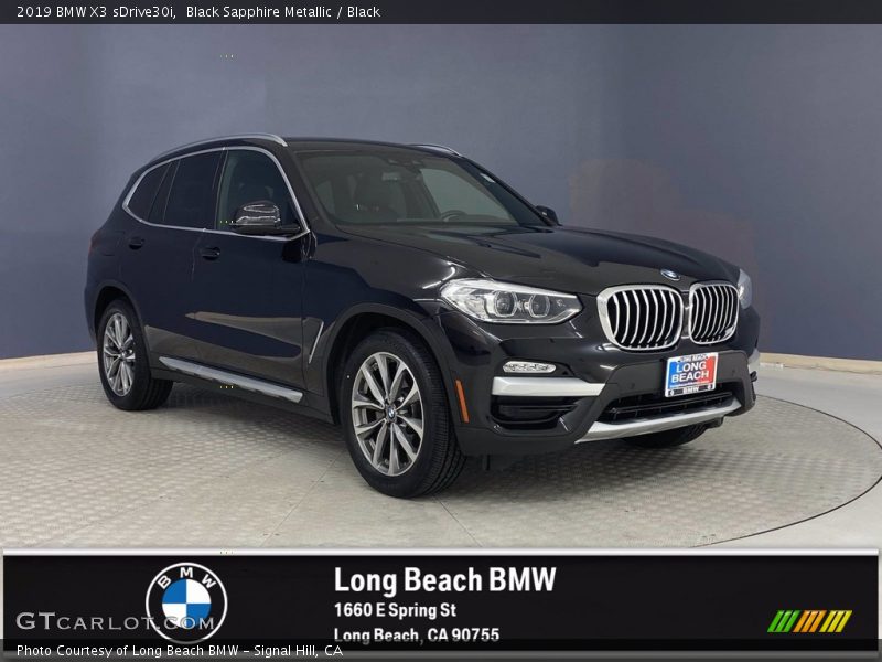 Black Sapphire Metallic / Black 2019 BMW X3 sDrive30i
