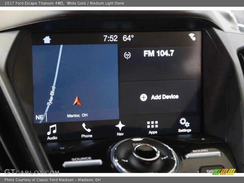 White Gold / Medium Light Stone 2017 Ford Escape Titanium 4WD