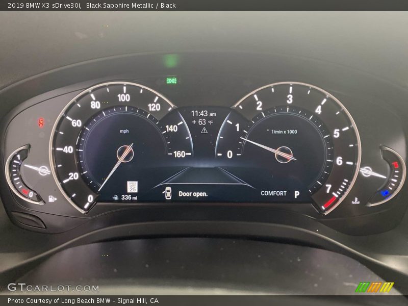 Black Sapphire Metallic / Black 2019 BMW X3 sDrive30i