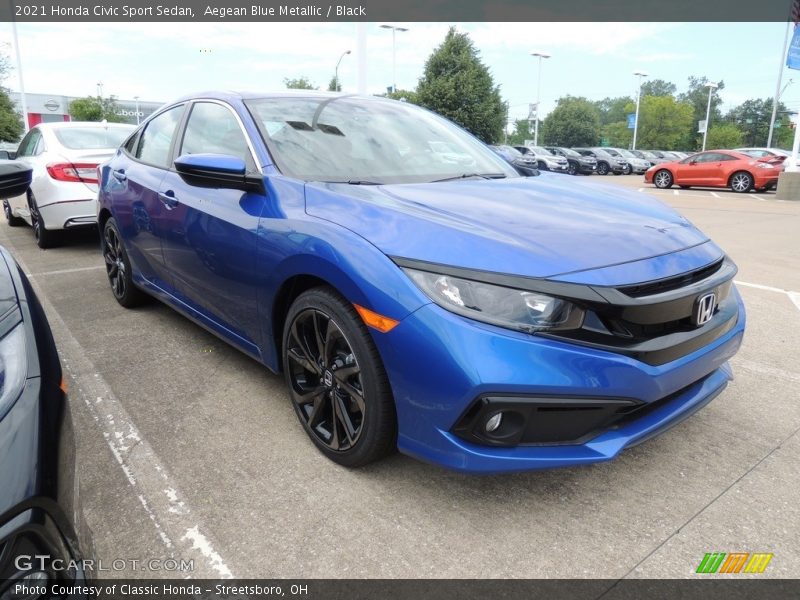 Front 3/4 View of 2021 Civic Sport Sedan