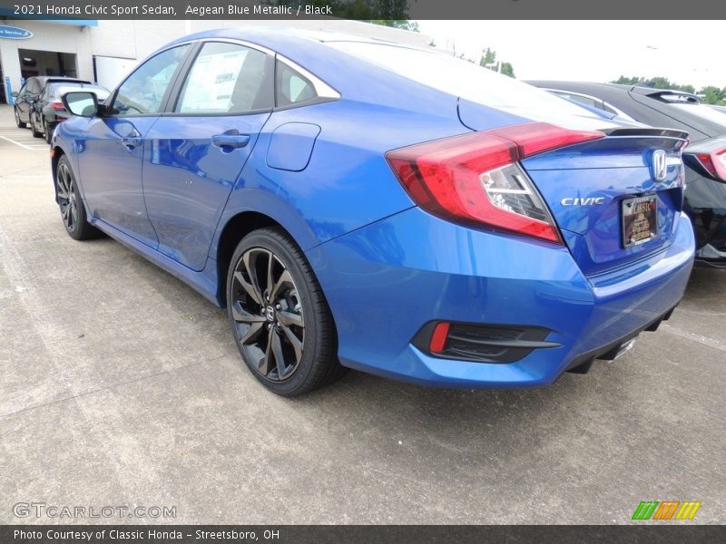 Aegean Blue Metallic / Black 2021 Honda Civic Sport Sedan